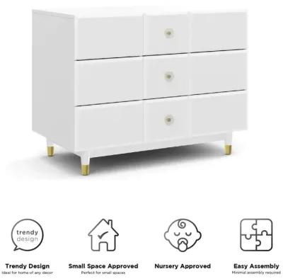 Aviary 3-Drawer Dresser with Gold Hardware