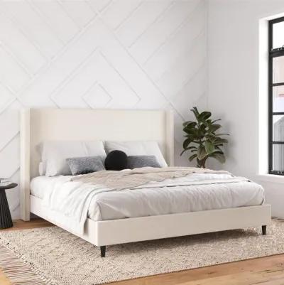 Eveline Upholstered Wingback Bed