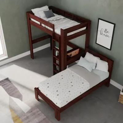 Davian Wood Loft Bed with Desk