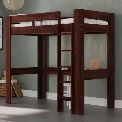 Davian Wood Loft Bed with Desk