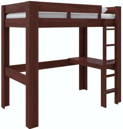 Davian Wood Loft Bed with Desk