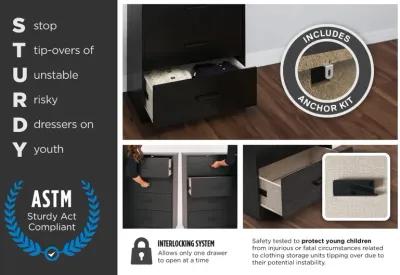 Easy Build Pearce 4 Drawer Dresser with Interlocking SwitchLock™ System