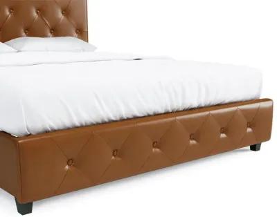 Dakota Upholstered Platform Bed With Diamond Button Tufted Heaboard