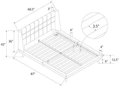 Farnsworth Upholstered Bed with Low Profile Platform Frame