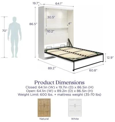 Impressions Murphy Bed with Gallery Shelf & Touch Sensor LED Lighting