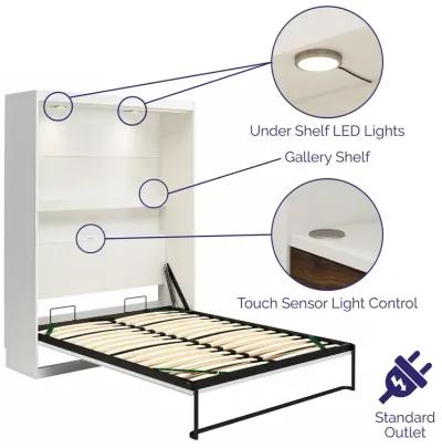 Impressions Murphy Bed with Gallery Shelf & Touch Sensor LED Lighting