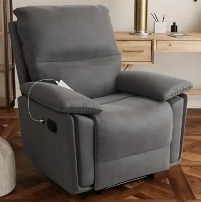 Labatte Faux Leather Recliner with Dual USB Port