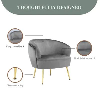 Kara Teddy Soft Accent Chair with Gold Legs