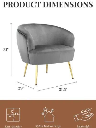 Kara Teddy Soft Accent Chair with Gold Legs