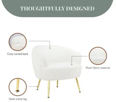 Kara Teddy Soft Accent Chair with Gold Legs