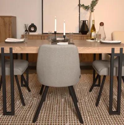 Kent Rustic Dining Table with Black Metal Legs