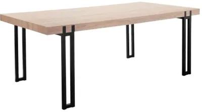 Kent Rustic Dining Table with Black Metal Legs