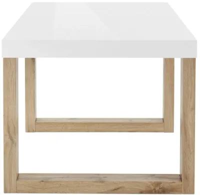 Arvid Dining Table with High Gloss White Top