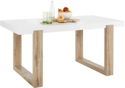 Arvid Dining Table with High Gloss White Top