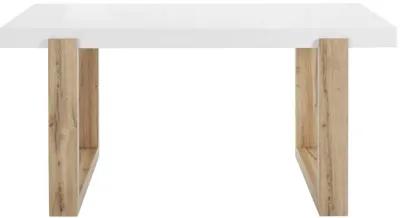 Arvid Dining Table with High Gloss White Top