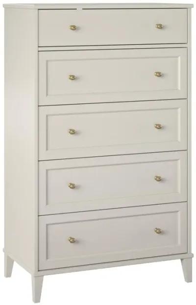 Monticello Tall 5 Drawer Dresser with Gold Accents