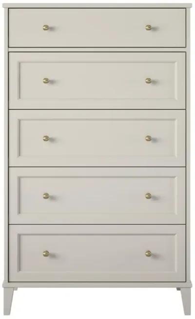 Monticello Tall 5 Drawer Dresser with Gold Accents