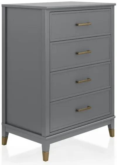 Westerleigh 4 Drawer Dresser with Gold Accents