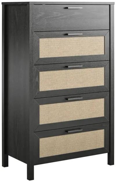 Amberly Rattan 5 Drawer Dresser