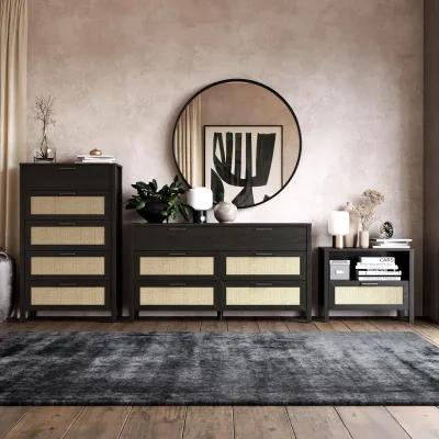 Amberly Rattan 5 Drawer Dresser