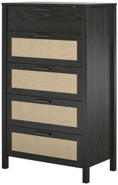 Amberly Rattan 5 Drawer Dresser