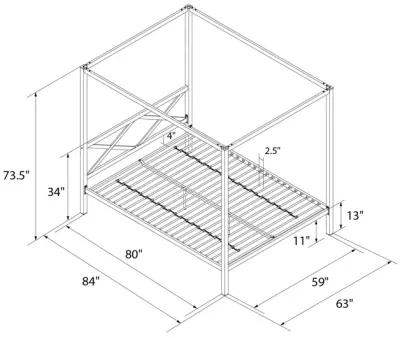 Remna Queen Metal Canopy Bed