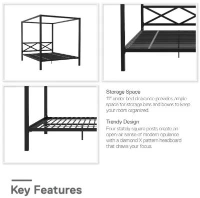 Remna Queen Metal Canopy Bed