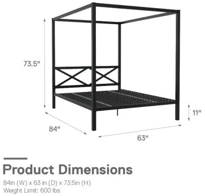 Remna Queen Metal Canopy Bed