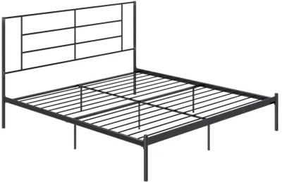 Praxis Metal Bed with a Geometric Headboard