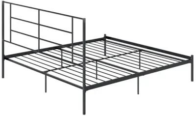 Praxis Metal Bed with a Geometric Headboard