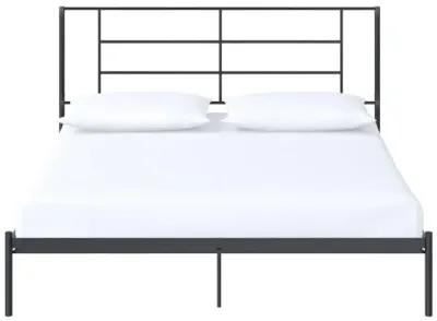 Praxis Metal Bed with a Geometric Headboard