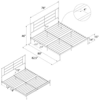 Praxis Metal Bed with a Geometric Headboard