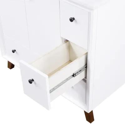 Bleeker Solid Wood Bathroom Vanity with Pre-Installed Oval Porcelain Sink