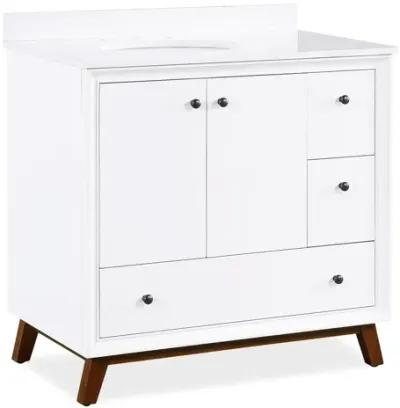 Bleeker Solid Wood Bathroom Vanity with Pre-Installed Oval Porcelain Sink