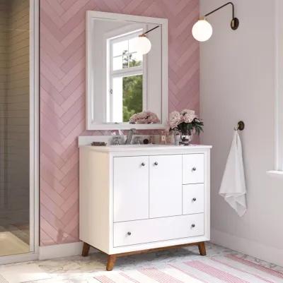 Bleeker Solid Wood Bathroom Vanity with Pre-Installed Oval Porcelain Sink