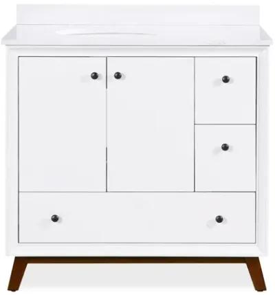 Bleeker Solid Wood Bathroom Vanity with Pre-Installed Oval Porcelain Sink