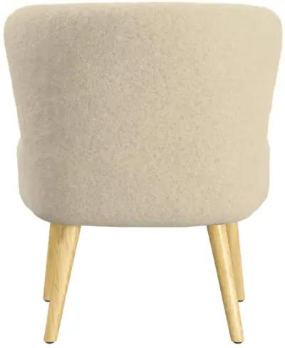 Easton Boucle Kids' Accent Chair with Natural Wood Legs