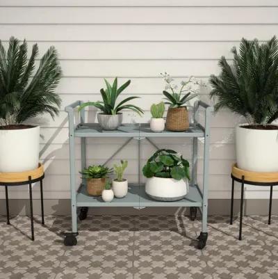 Outdoor Folding Serving Cart with 2 Shelves