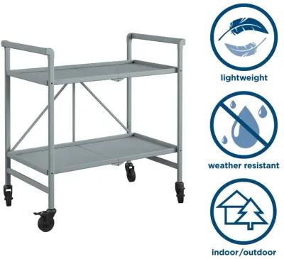 Outdoor Folding Serving Cart with 2 Shelves