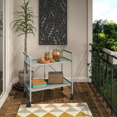 Outdoor Folding Serving Cart with 2 Shelves