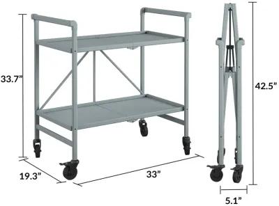 Outdoor Folding Serving Cart with 2 Shelves