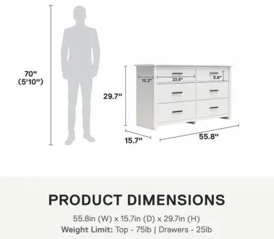 Brookshore Wide 6-Drawer Dresser