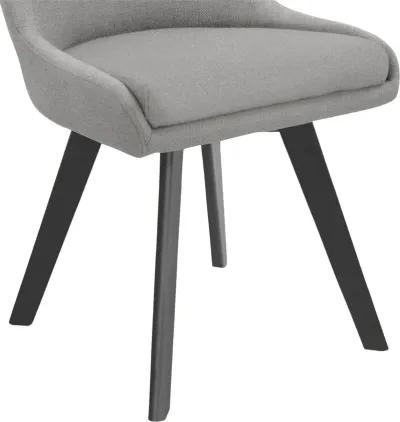 Thora Dining Chair with Black Metal Legs, Set of 2