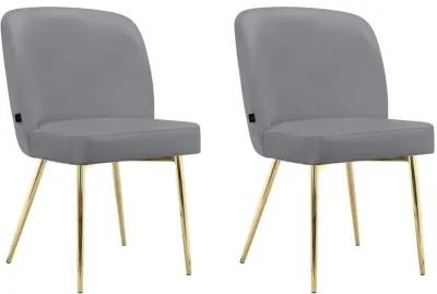 Trina Dining Chair with Chrome Plated Gold Legs, Set of 2