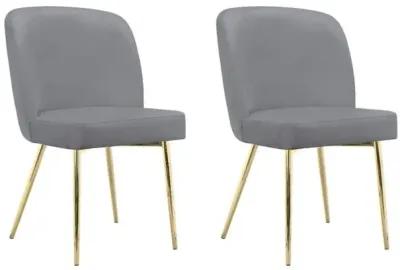 Trina Dining Chair with Chrome Plated Gold Legs, Set of 2