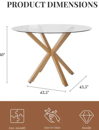 Jumi Round Glass Dining Table