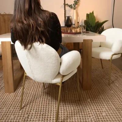 Sanna Dining Chair with Gold Metal Legs, Set of 2