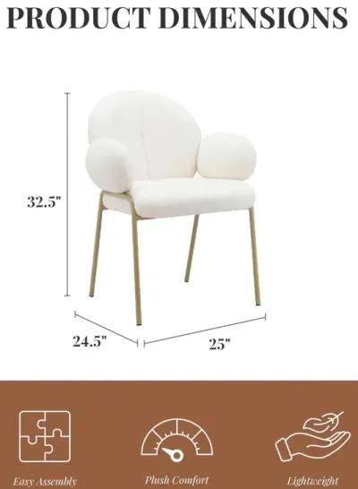 Sanna Dining Chair with Gold Metal Legs, Set of 2