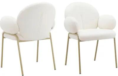 Sanna Dining Chair with Gold Metal Legs, Set of 2