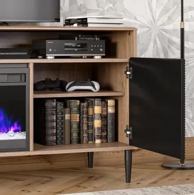 Daphne Fluted Contemporary Electric Fireplace TV Stand for TVs up to 70"